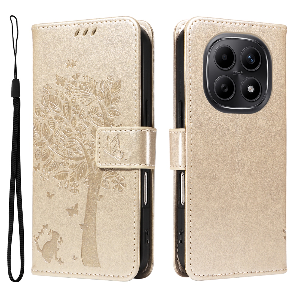 Trees knižkové púzdro na Xiaomi Poco M8 5G/Redmi Note 15 5G/Note 15 4G - zlaté