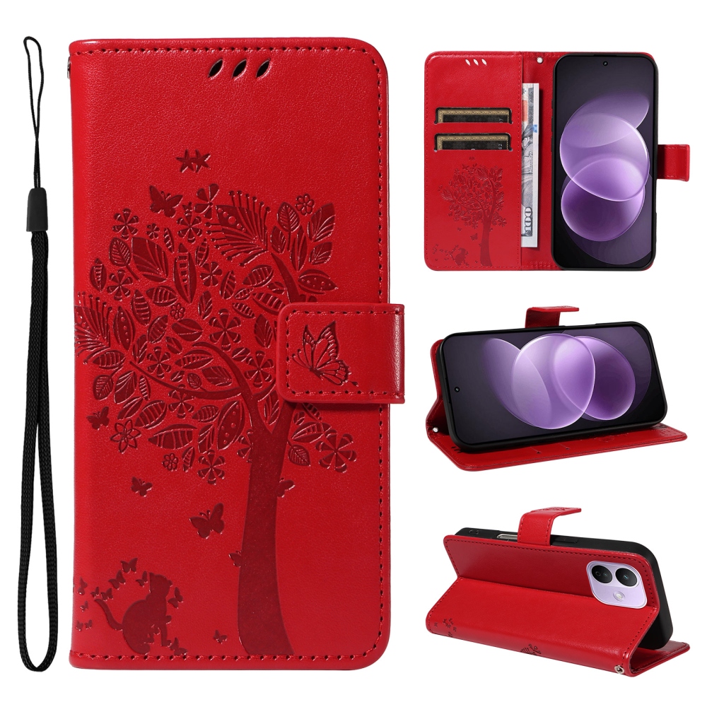 Trees knižkové púzdro na Xiaomi Redmi Note 17 Pro 5G - červené