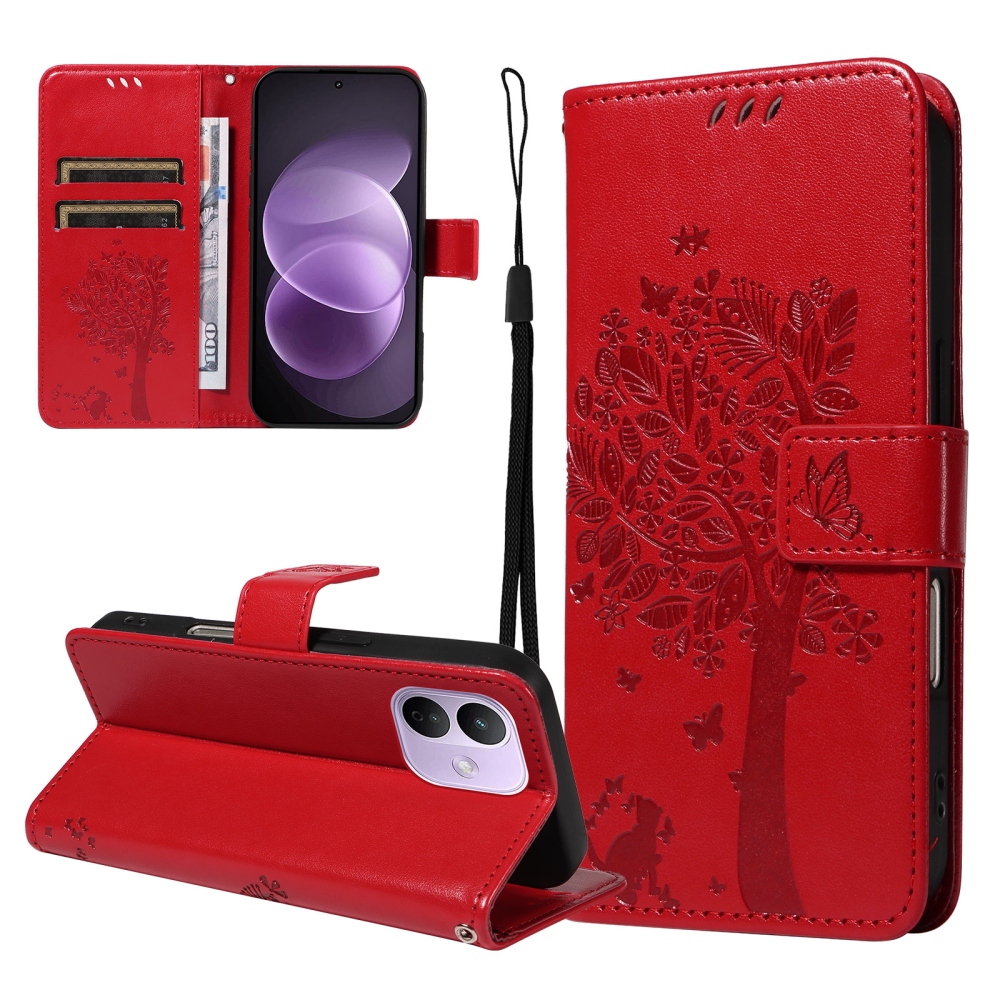 Trees knižkové púzdro na Xiaomi Redmi Note 17 Pro 5G - červené
