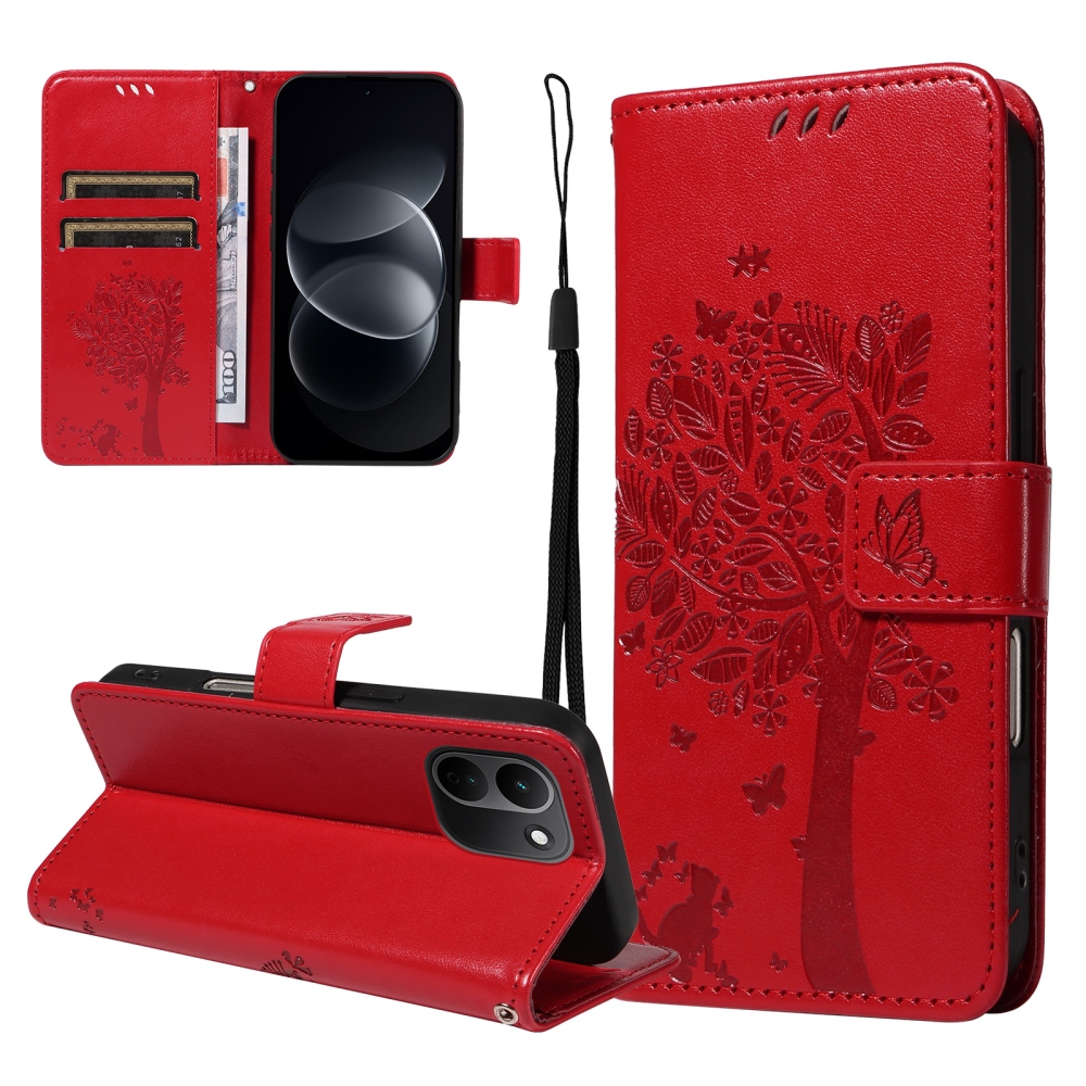 Trees knižkové púzdro na Xiaomi Redmi Note 17 Pro Max 5G - červené