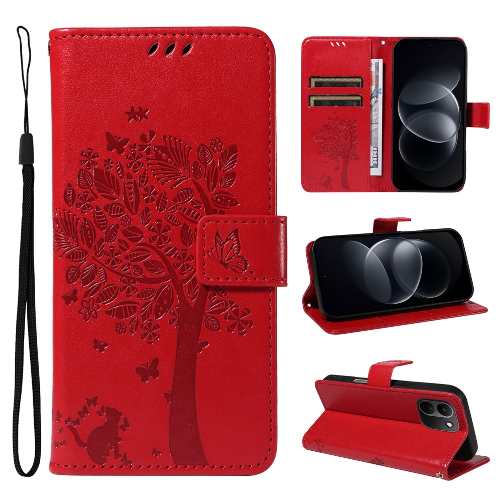 Trees knižkové púzdro na Xiaomi Redmi Note 17 Pro Max 5G - červené