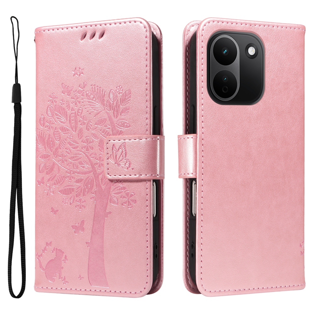 Trees knižkové púzdro na Xiaomi Redmi Note 17 Pro Max 5G - ružovozlaté