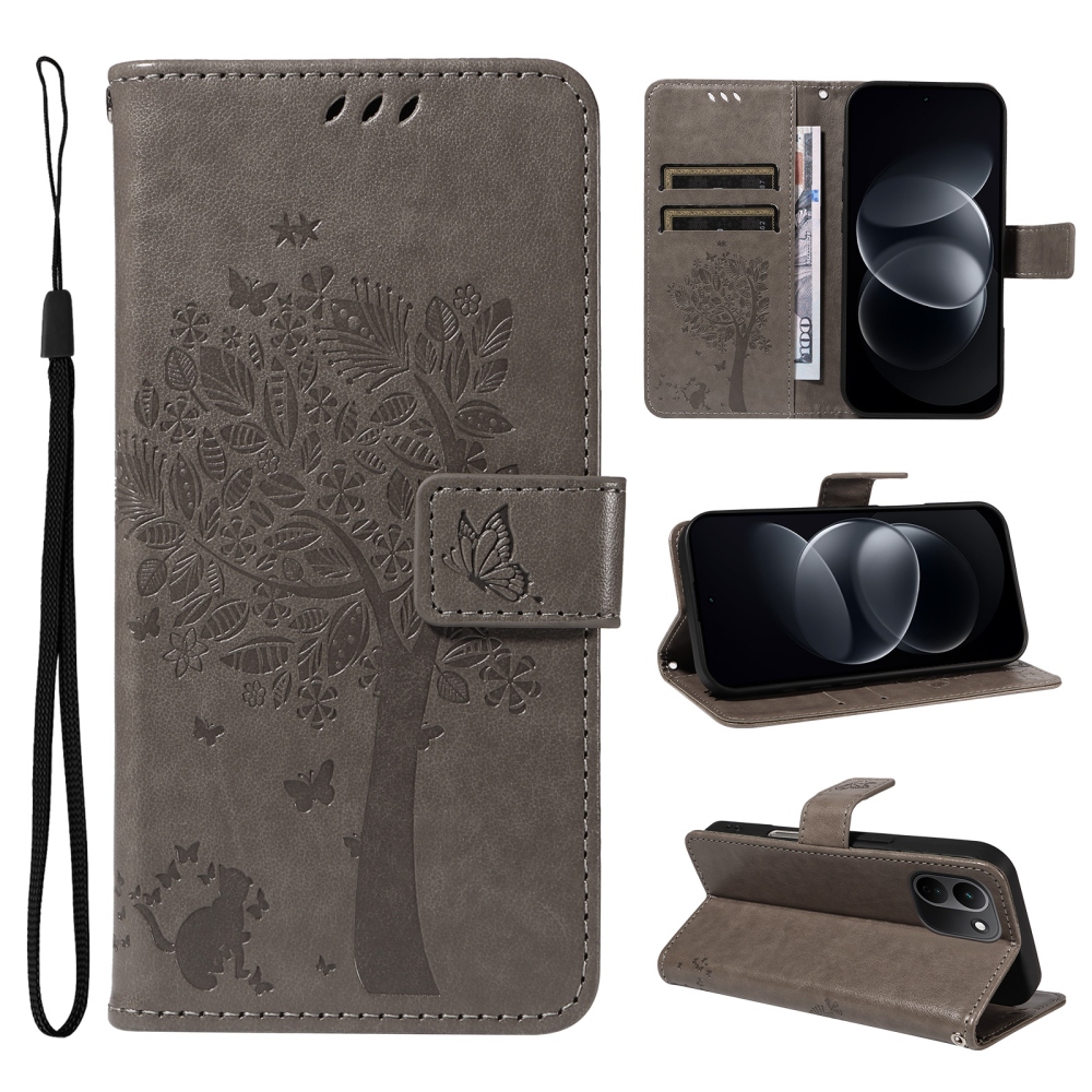 Trees knižkové púzdro na Xiaomi Redmi Note 17 Pro Max 5G - šedé