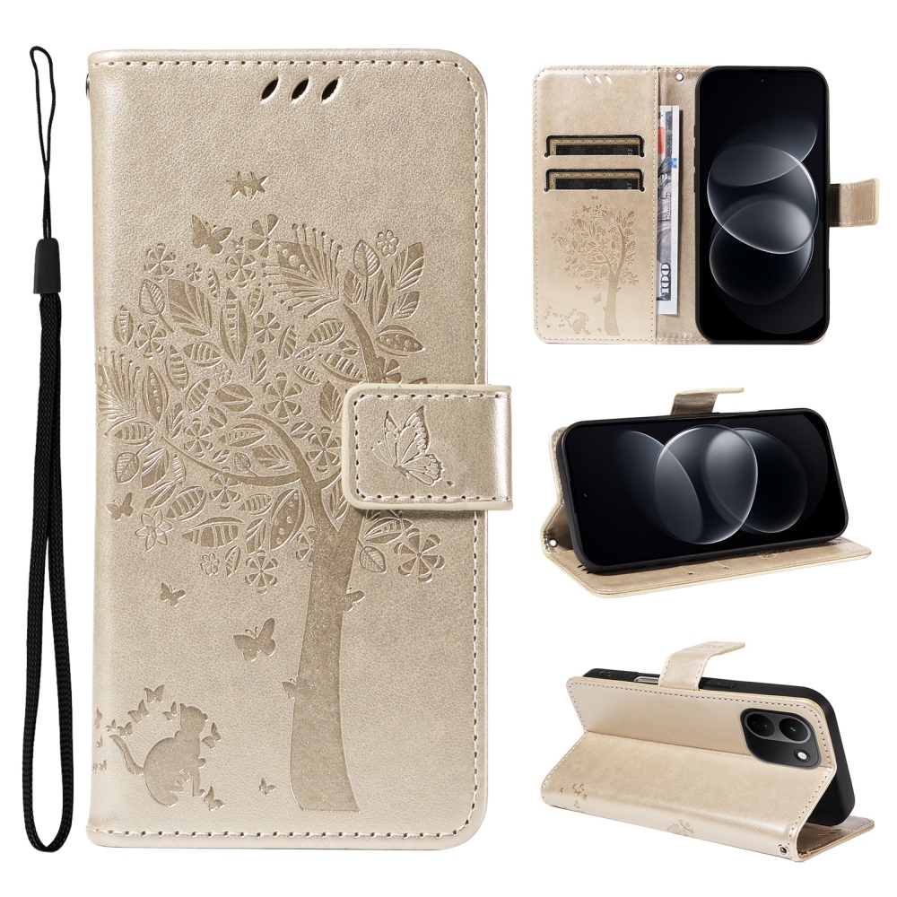 Trees knižkové púzdro na Xiaomi Redmi Note 17 Pro Max 5G - zlaté