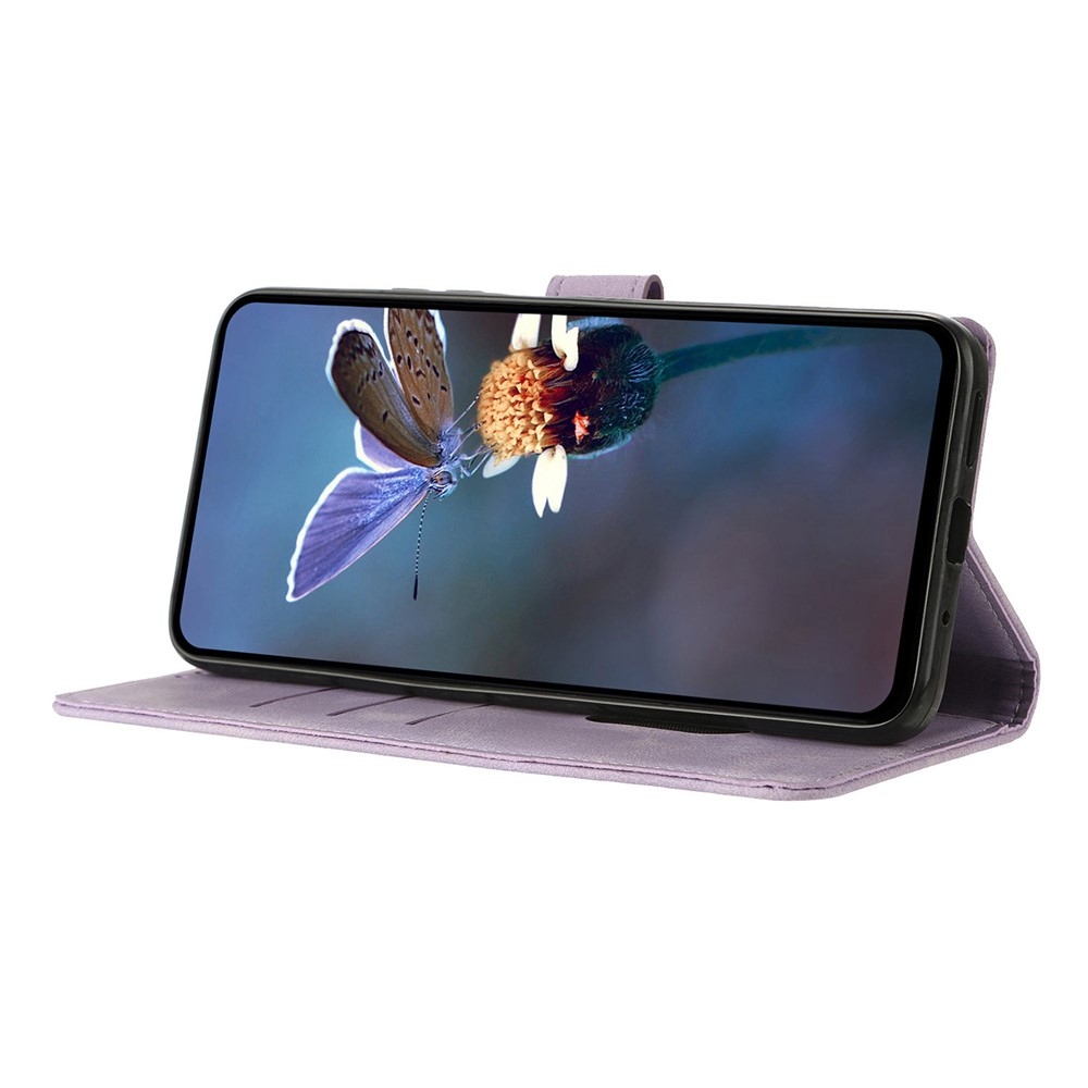 Triangly knižkové púzdro na Samsung Galaxy A37 5G - fialové