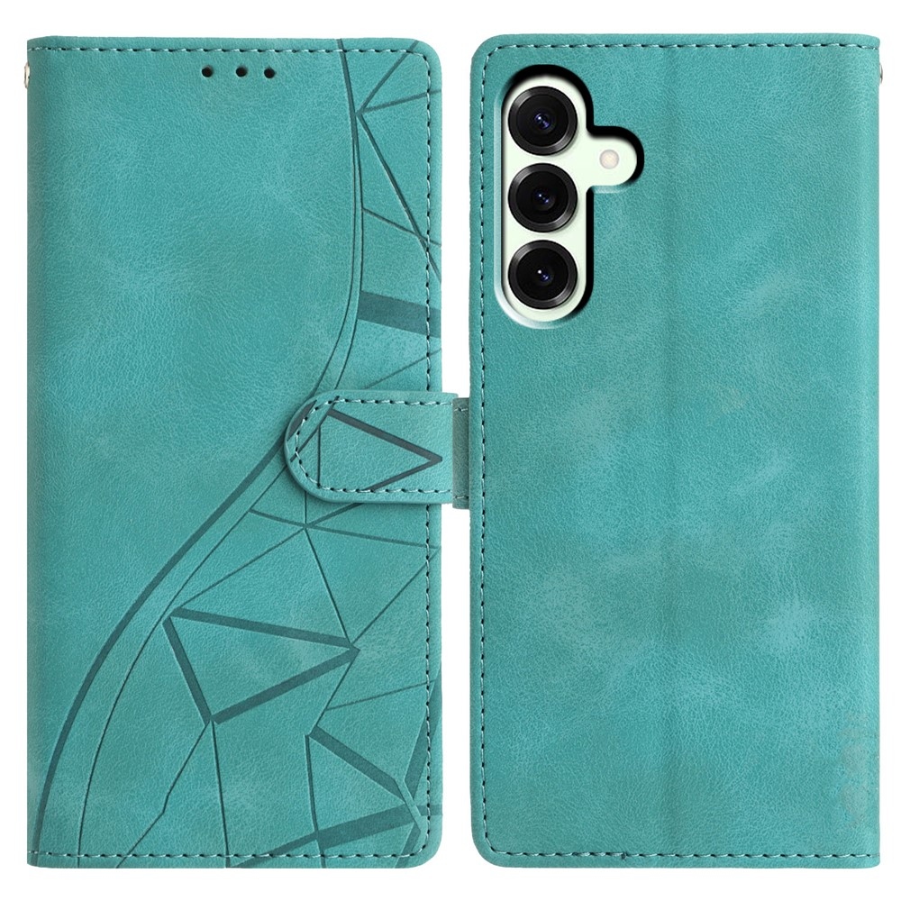 Triangly knižkové púzdro na Samsung Galaxy A57 5G - zelené