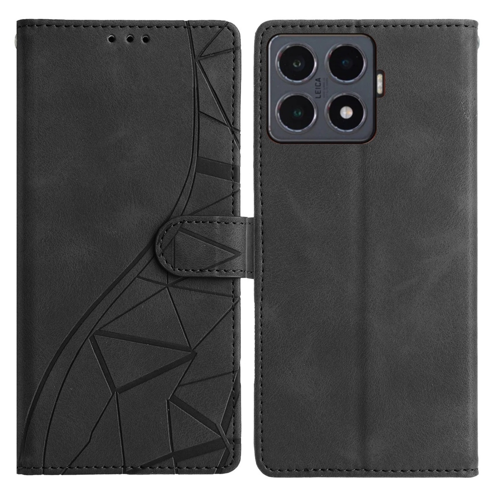 Triangly knižkové púzdro na Xiaomi 15T Pro - čierne