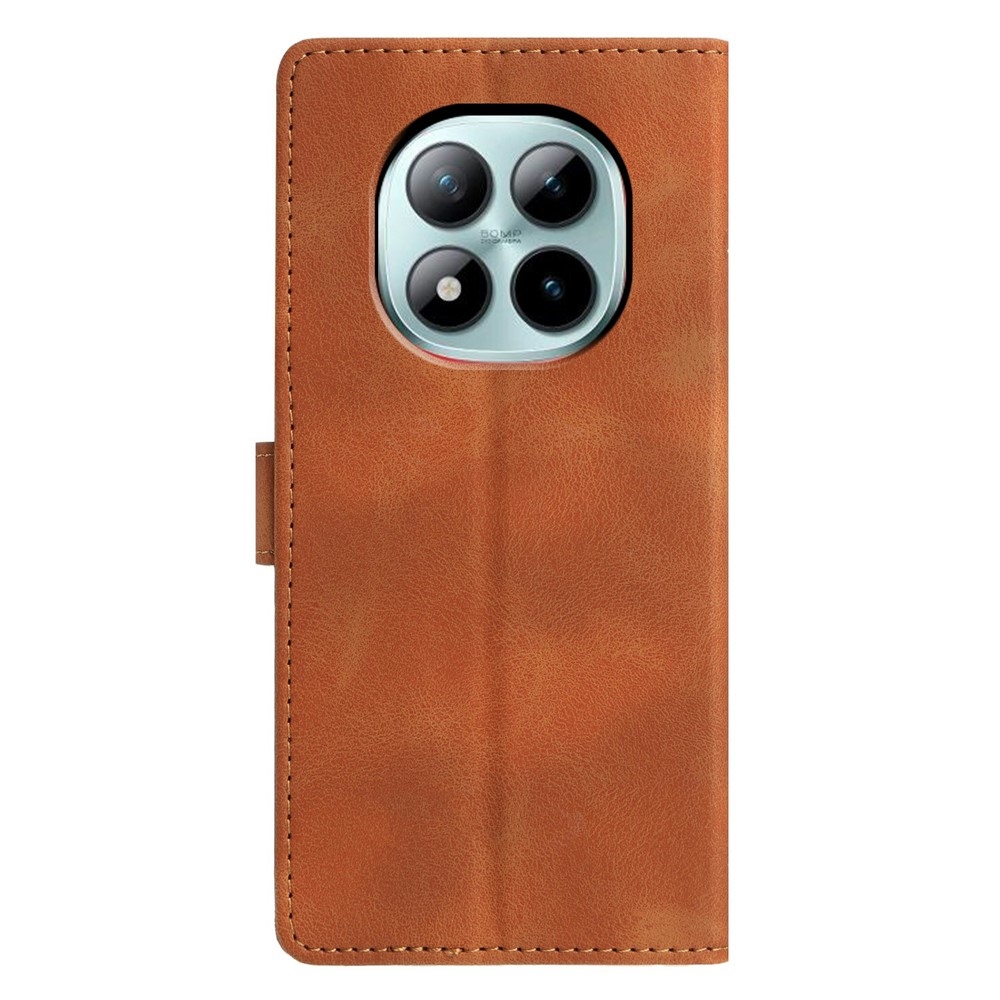 Triangly knižkové púzdro na Xiaomi Redmi Note 15 Pro+ 5G - hnedé