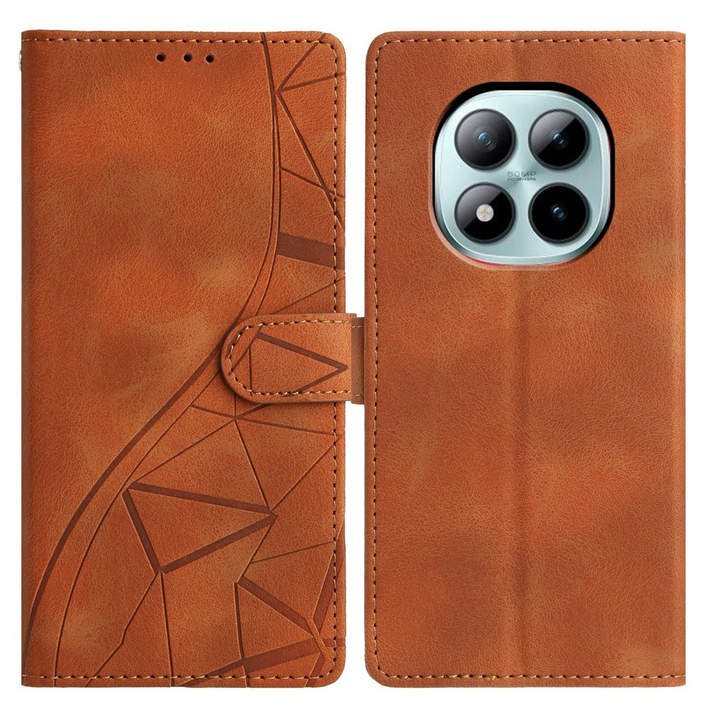 Triangly knižkové púzdro na Xiaomi Redmi Note 15 Pro+ 5G - hnedé