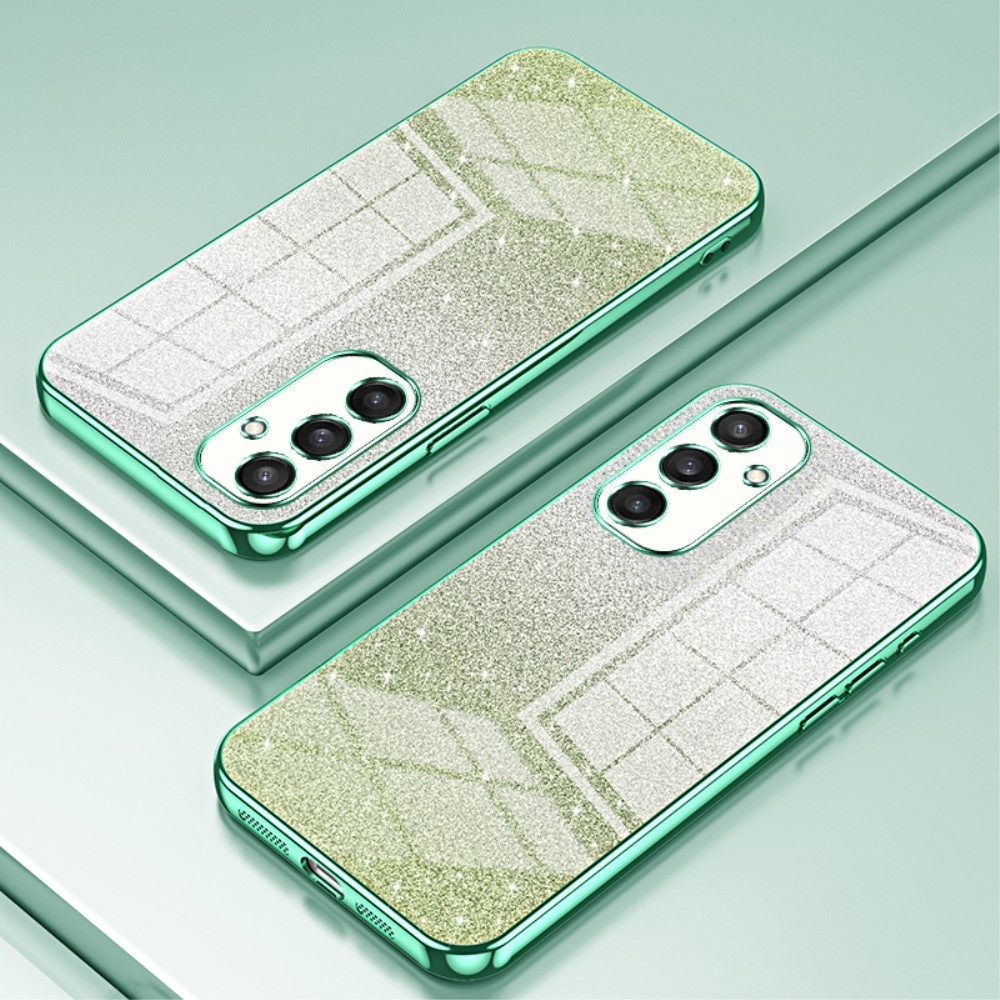 Cut gélový trblietavý obal na Samsung Galaxy S24+ - zelený