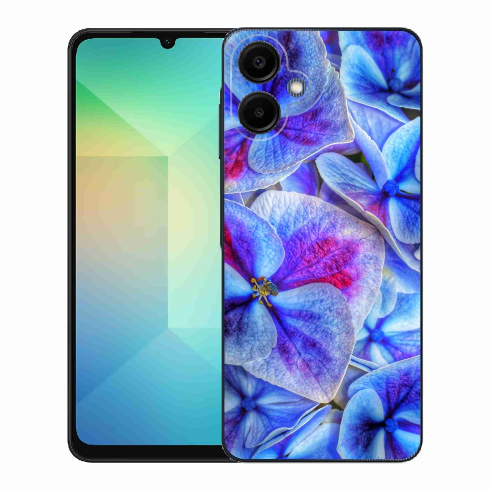 Gélový kryt mmCase na Samsung Galaxy A06 4G - modré kvety 1