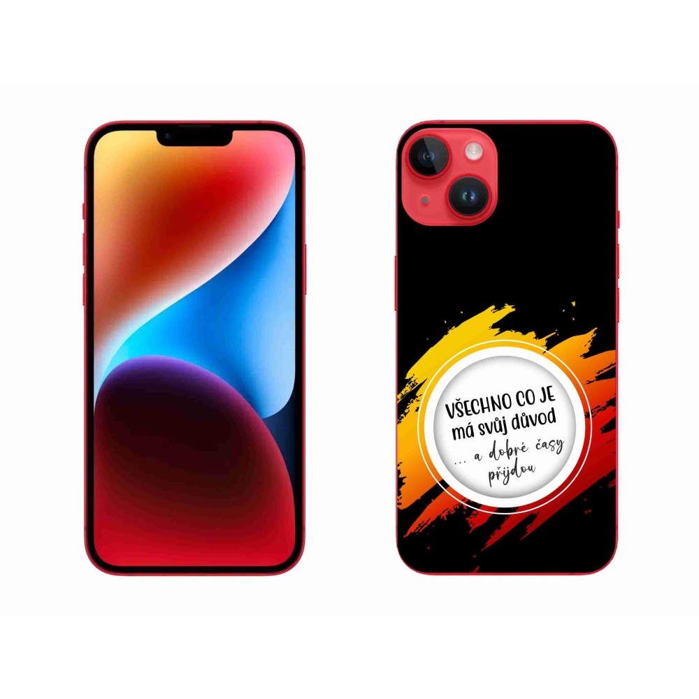 Gélový kryt mmCase na iPhone 14 Plus - citát 3 čierne pozadie