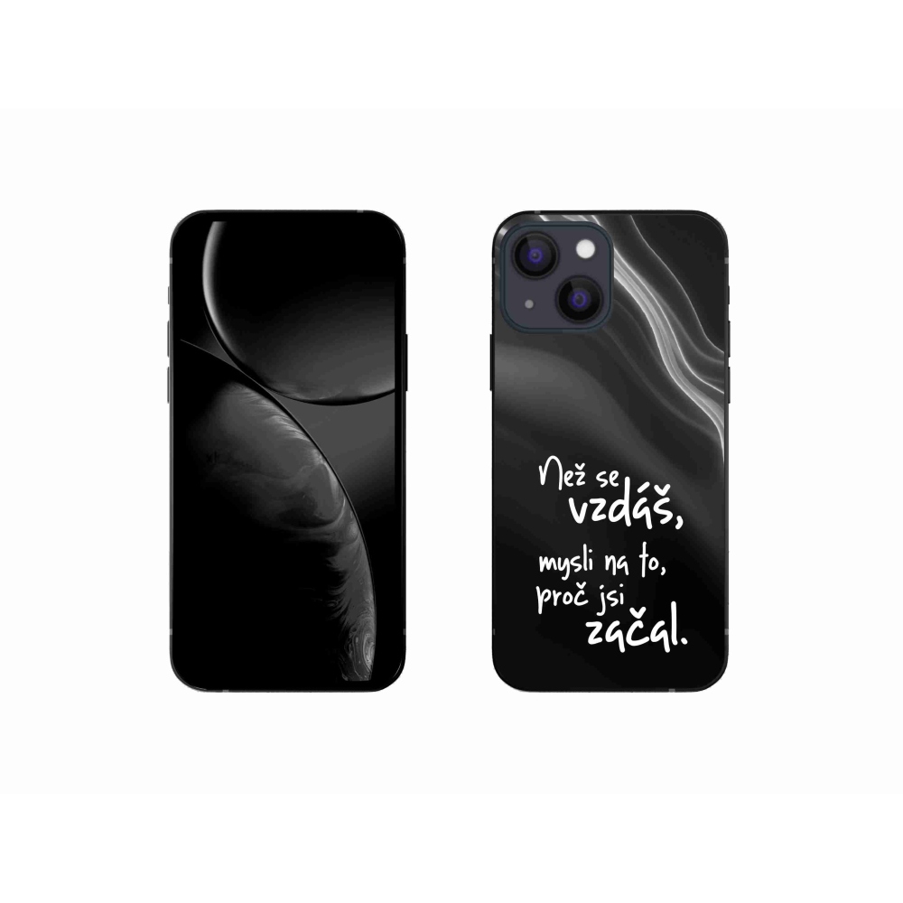 Gélový kryt mmCase na iPhone 13 mini 5.4 - citát 2 čierne pozadie