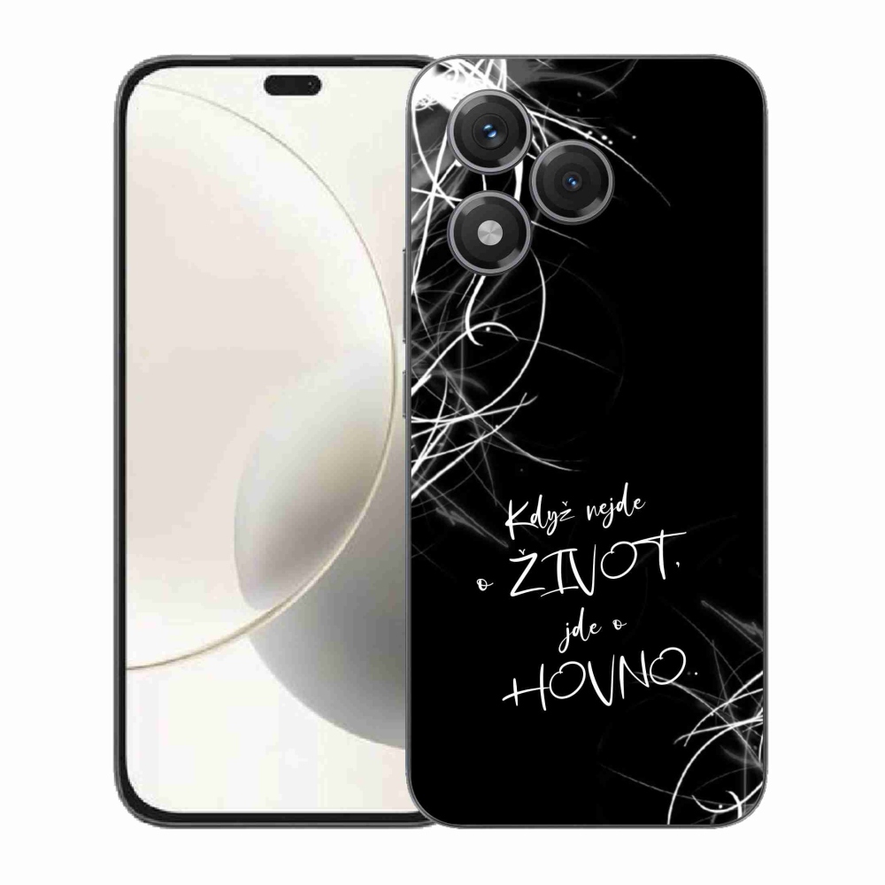 Gélový kryt mmCase na Honor 400 Lite - vtipný text 16 čierne pozadie