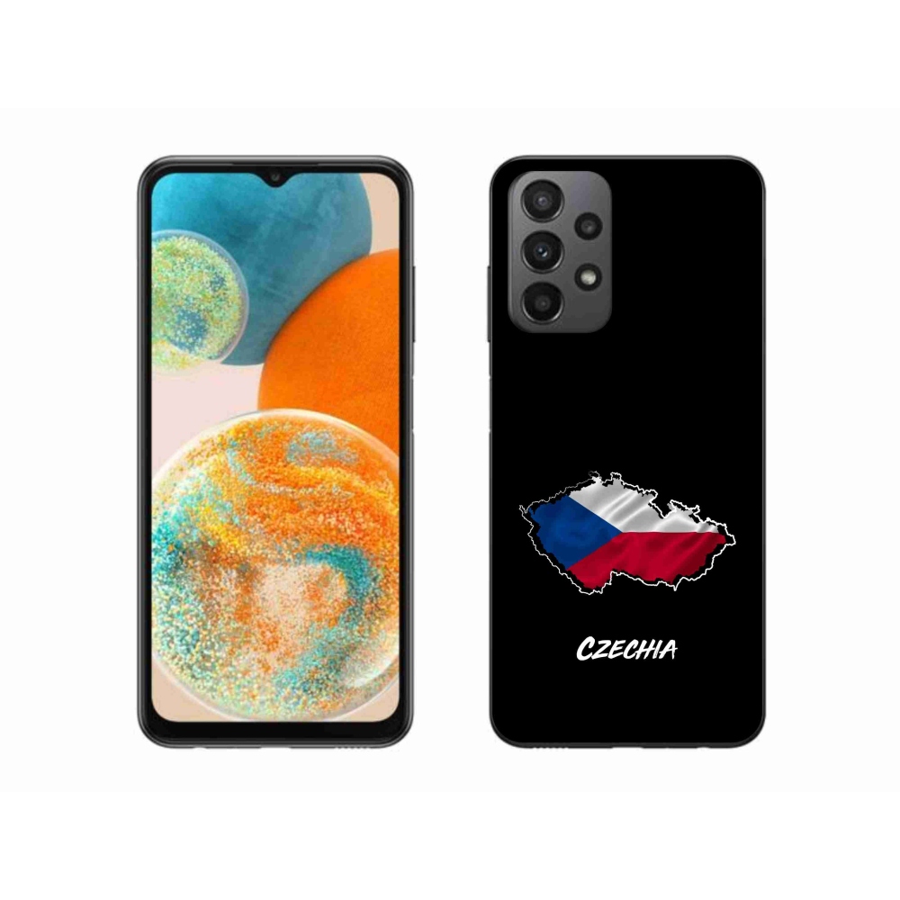 Gélový kryt mmCase na Samsung Galaxy A23 4G/5G - Czechia čierne pozadie
