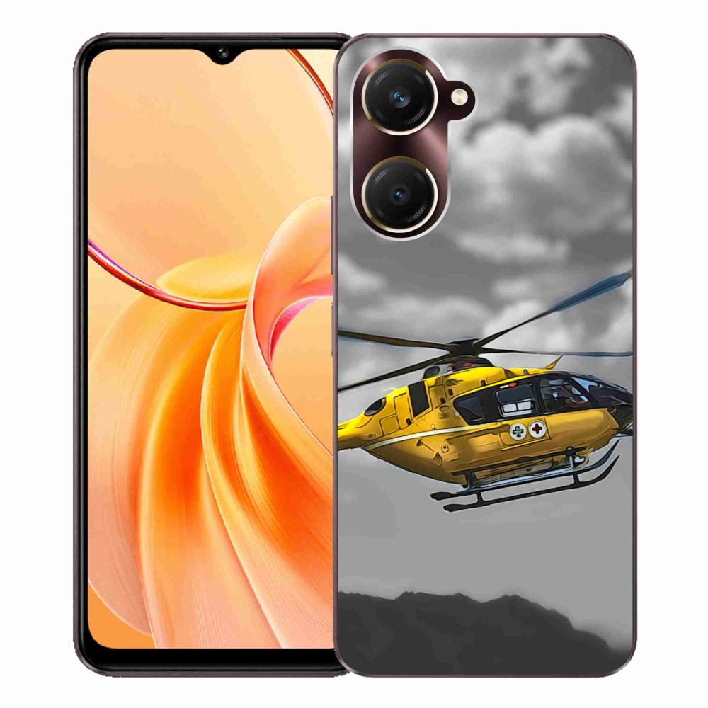 Gélový kryt mmCase na Vivo Y28s 5G - žltá helikoptéra