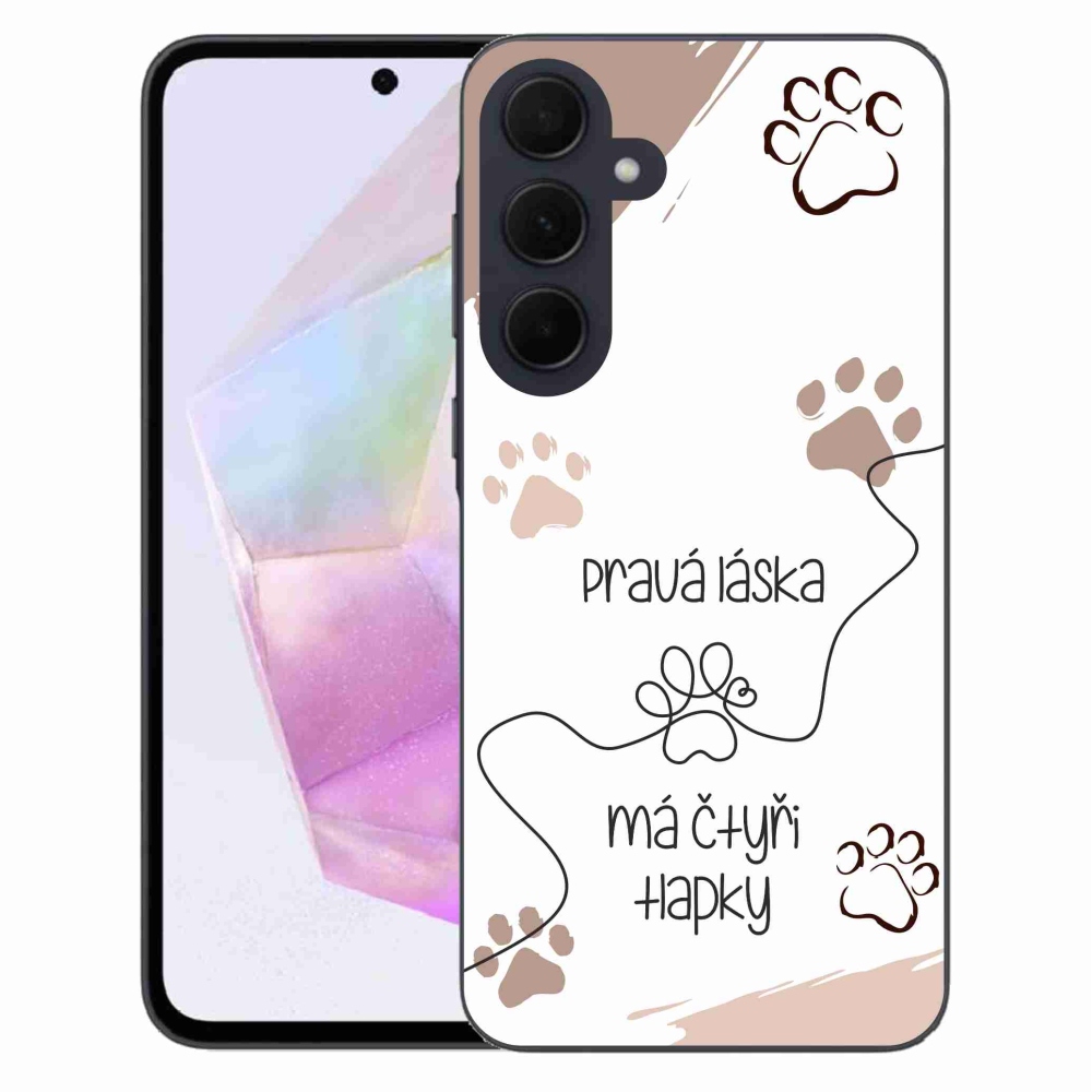 Gélový kryt mmCase na Samsung Galaxy A35 5G - psí motív 1 biele pozadie