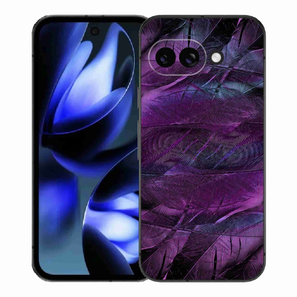 Gélový kryt mmCase na Google Pixel 9a - fialové pierka