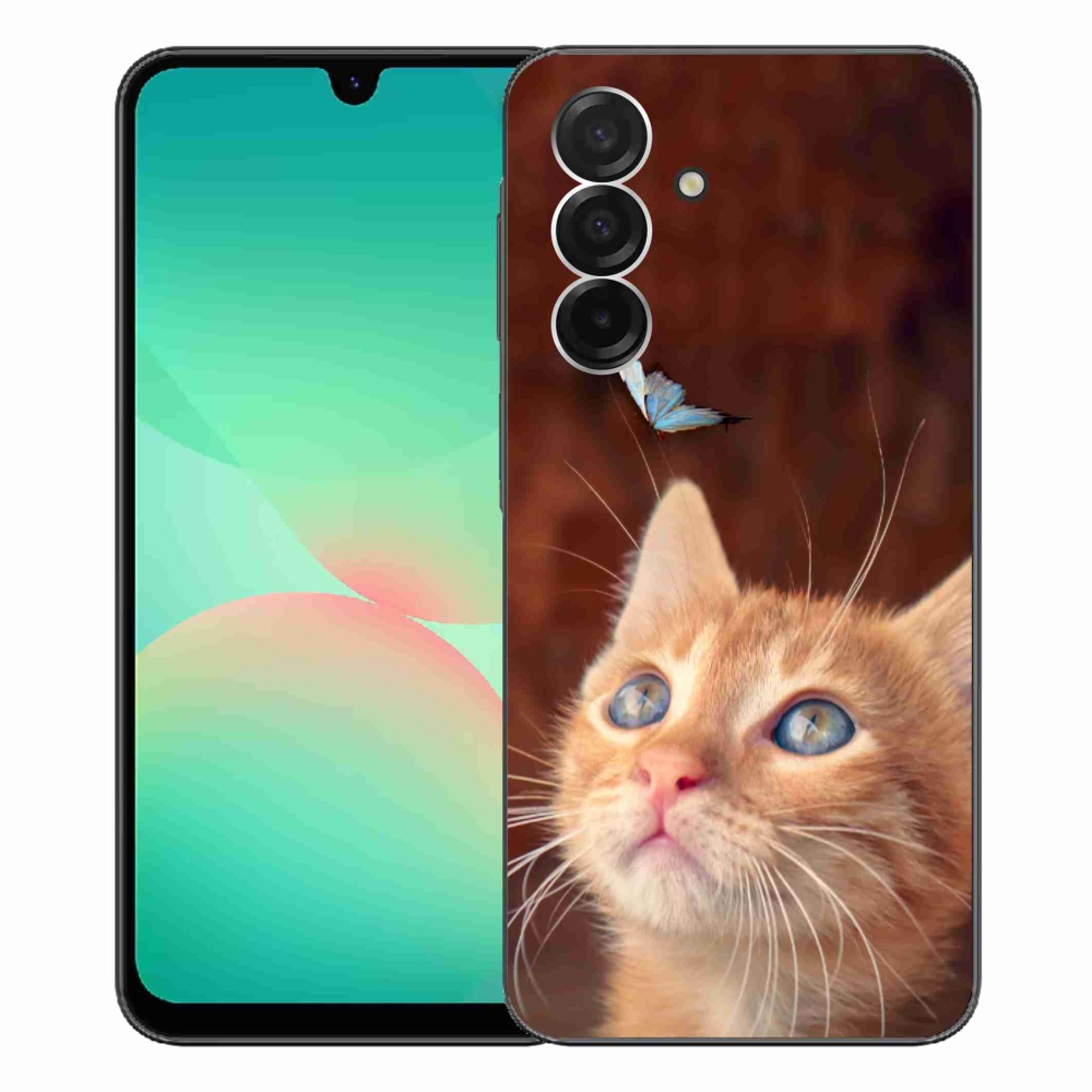 Gélový kryt mmCase na Samsung Galaxy A26 5G - motýľ a mačiatko