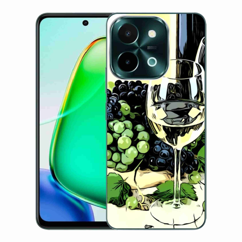 Gélový kryt mmCase na Vivo Y28 - pohár vína