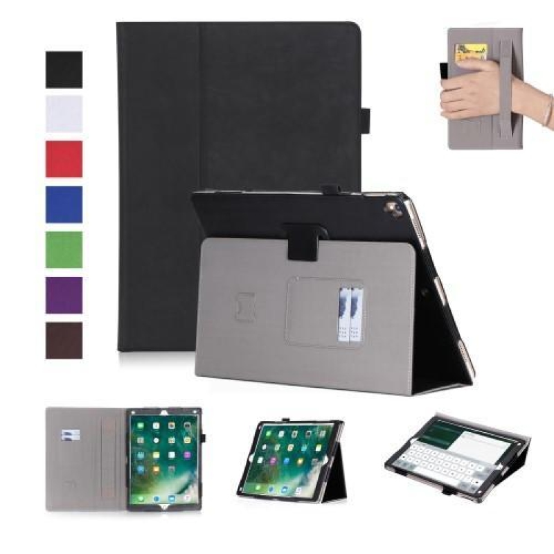 Two-point PU kožené puzdro s delenou chlopňou na iPad Pro 12.9 - čierne