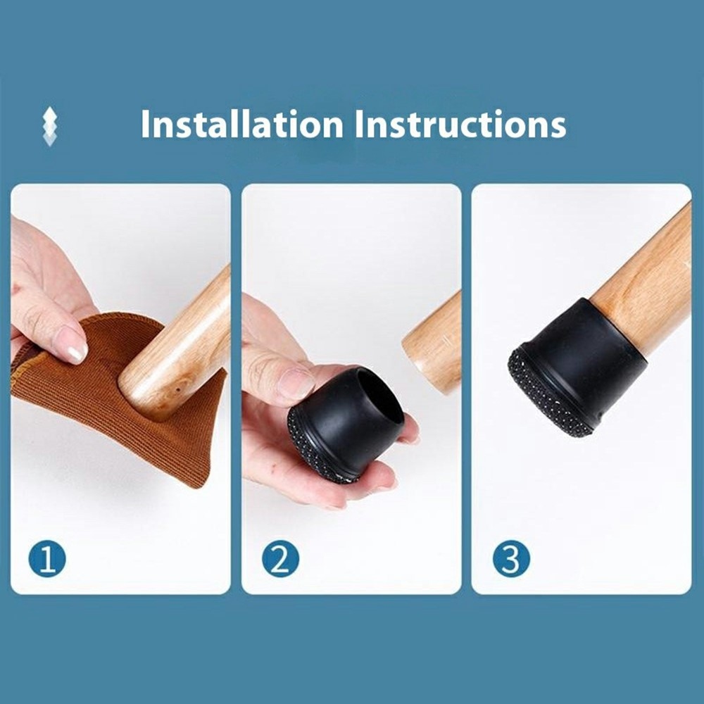 Ochranné silikónové krytky na nohy nábytku 24 ks