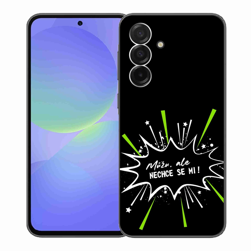 Gélový kryt mmCase na Samsung Galaxy A36 5G - vtipný text 11 čierne pozadie