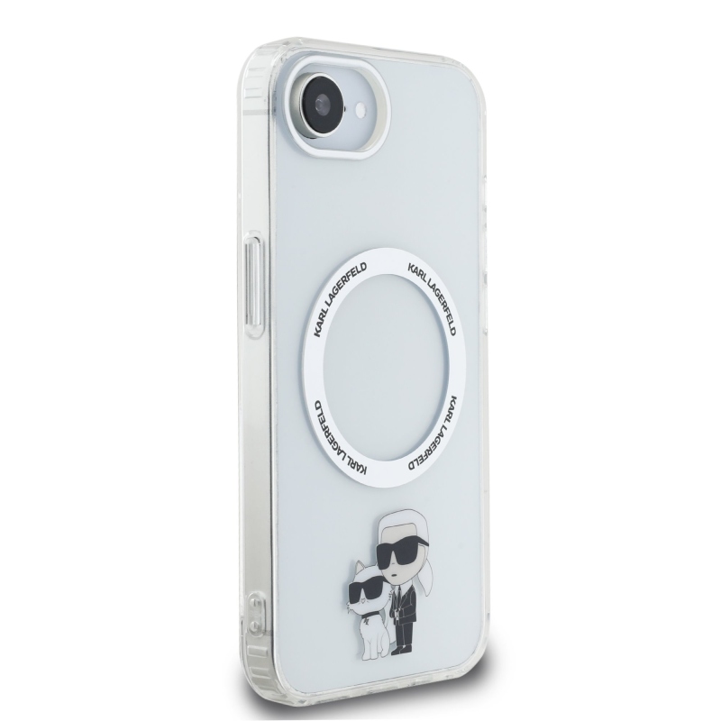 Karl Lagerfeld IML Karl and Choupette MagSafe Zadný Kryt pre iPhone 16e Transparent