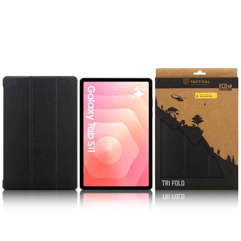 Taktické skladacie puzdro Book Tri Fold pre Samsung Galaxy TAB S11 Black