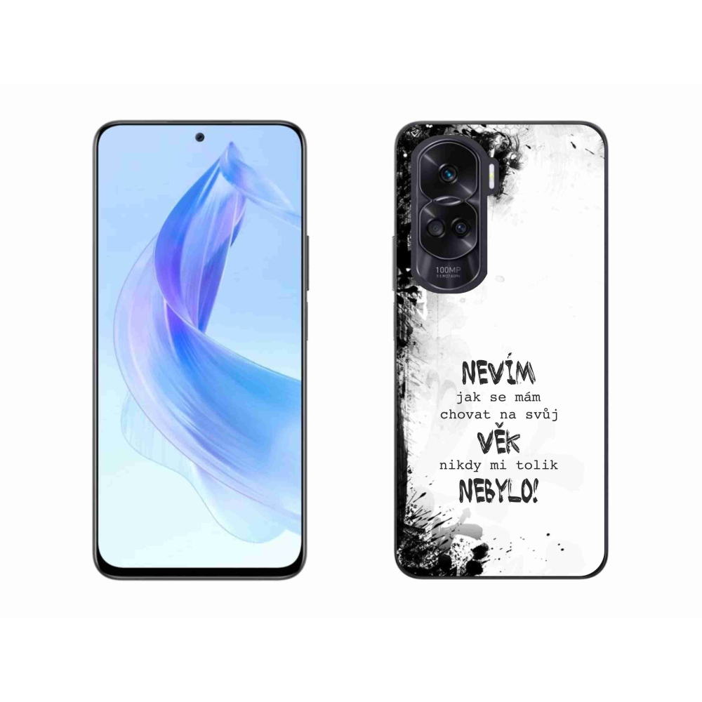 Gélový kryt mmCase na Honor 90 Lite - vtipný text 14 biele pozadie