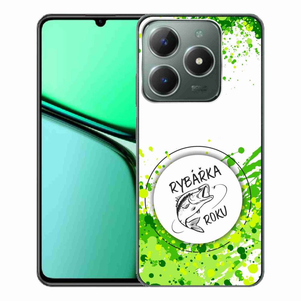 Gélový kryt mmCase na Realme C61 - rybárka roku biele pozadie