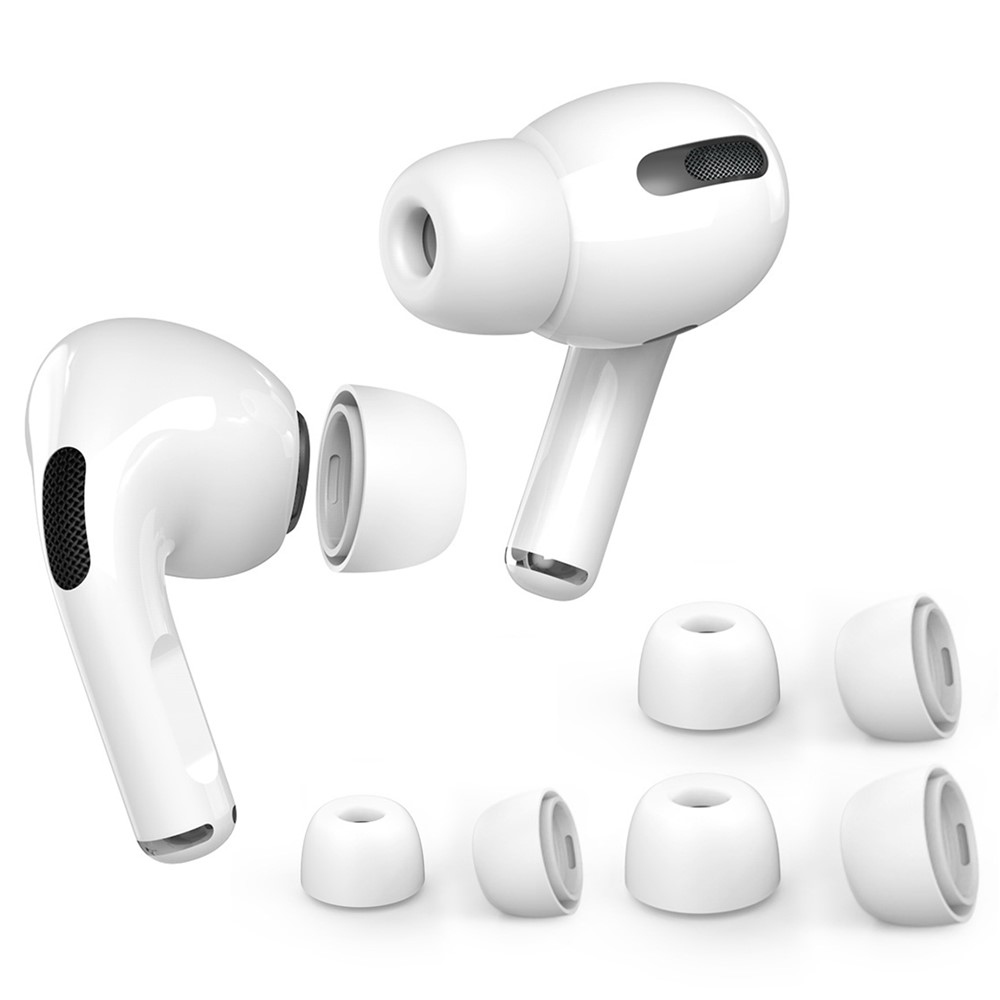 Sada bielych silikónových nástavcov do slúchadiel kompatibilná s AirPods Pro/Pro 2 - S/M/L