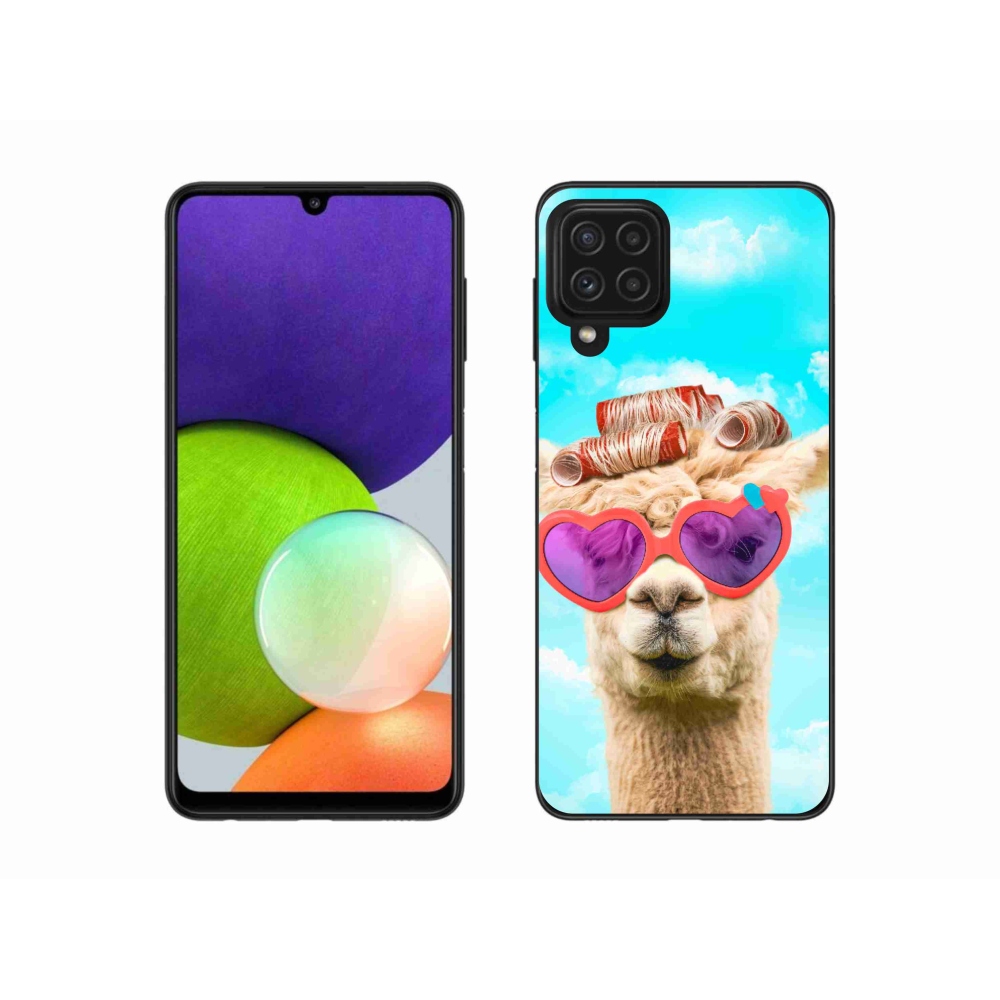 Gélový kryt mmCase na Samsung Galaxy A22 4G - lama s okuliarmi