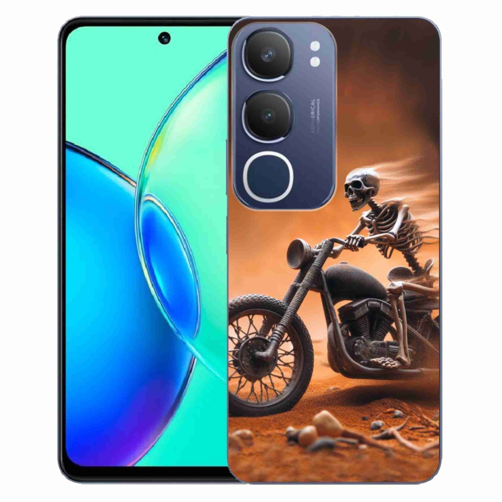 Gélový kryt mmCase na Vivo Y19s - kostra na motorke
