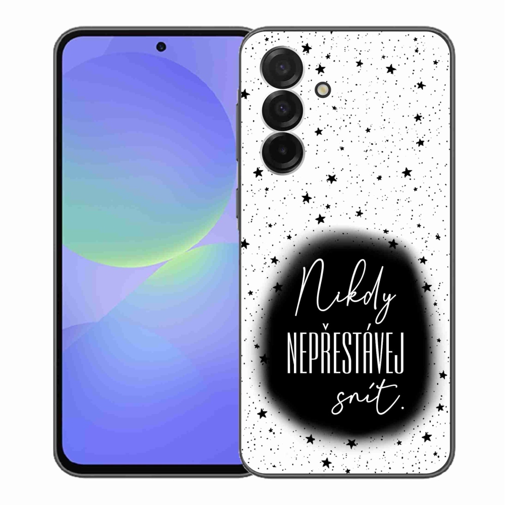 Gélový kryt mmCase na Samsung Galaxy A36 5G - citát 1 čiernobiele pozadie