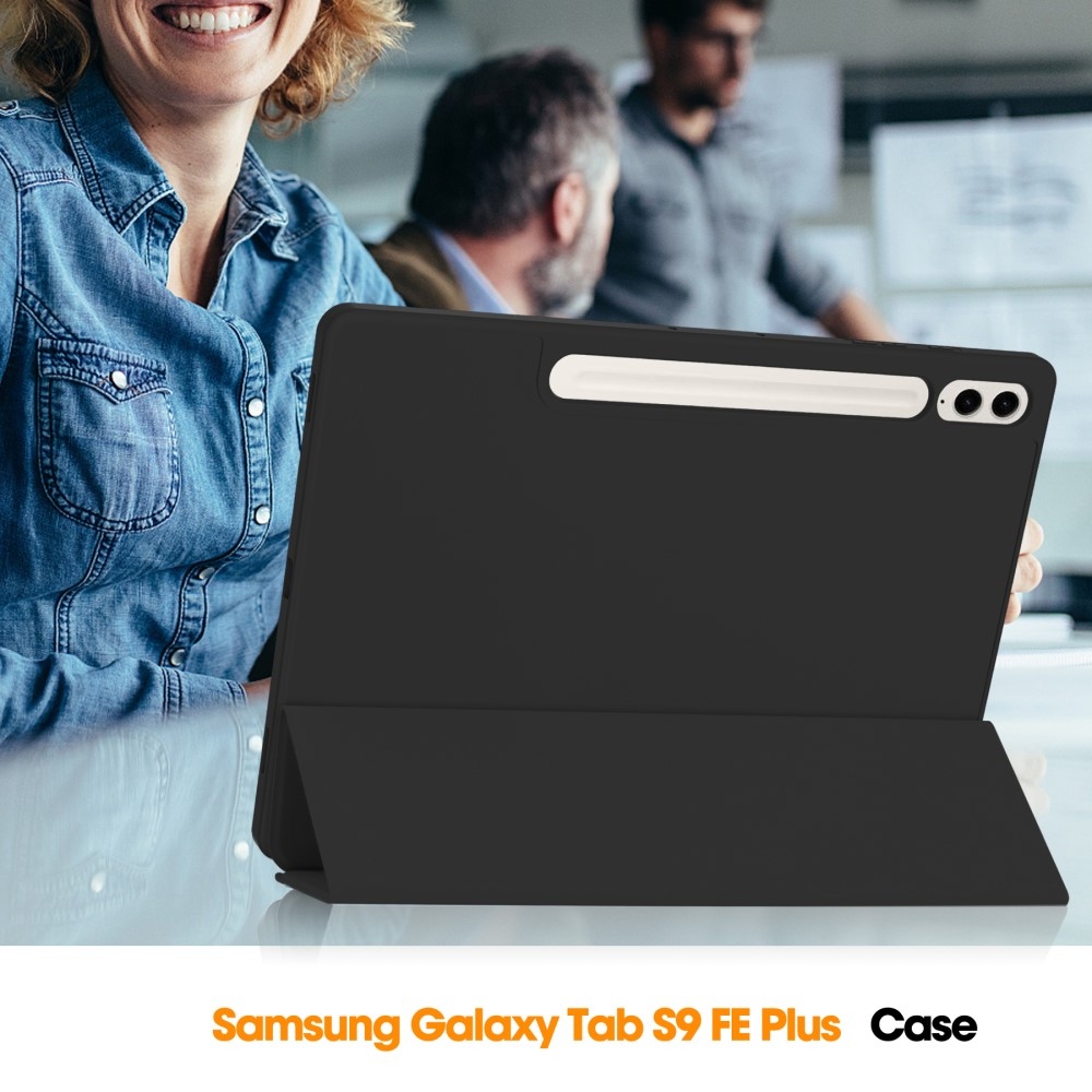 Case chytré zatváracie púzdro na Samsung Galaxy Tab S9 FE+ - čierne