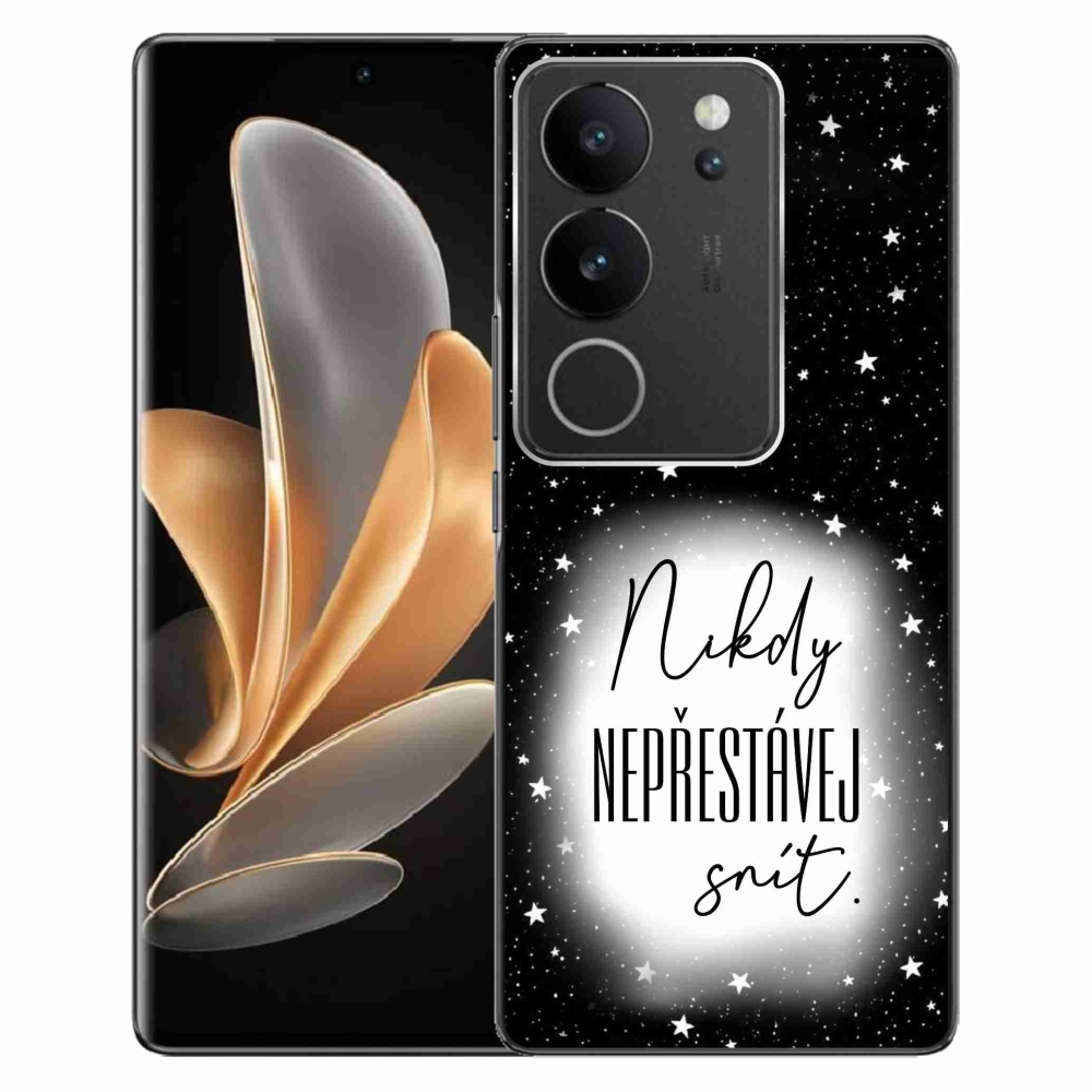 Gélový kryt mmCase na Vivo V29 5G - citát 1 bieločierne pozadie