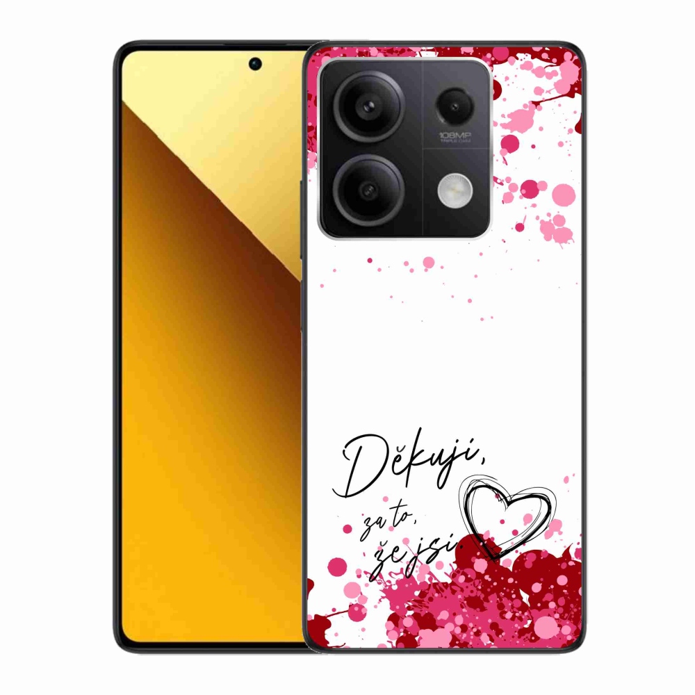 Gélový kryt mmCase na Xiaomi Redmi Note 13 5G - zamilovaný text 2 biele pozadie