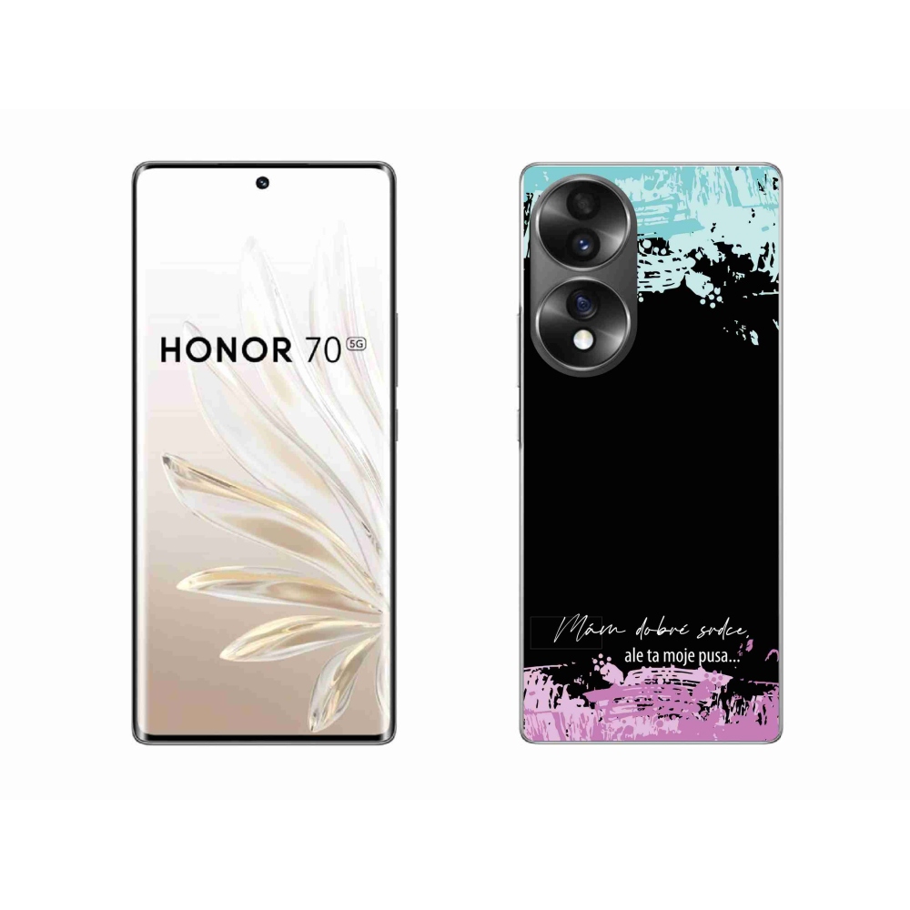 Gélový kryt mmCase na Honor 70 - vtipný text 3 čierne pozadie
