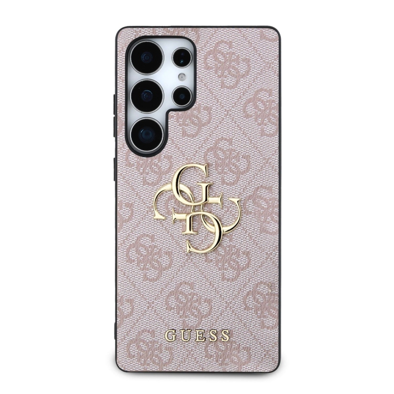 Guess PU 4G Metal Logo Zadný Kryt pre Samsung Galaxy S25 Ultra Pink