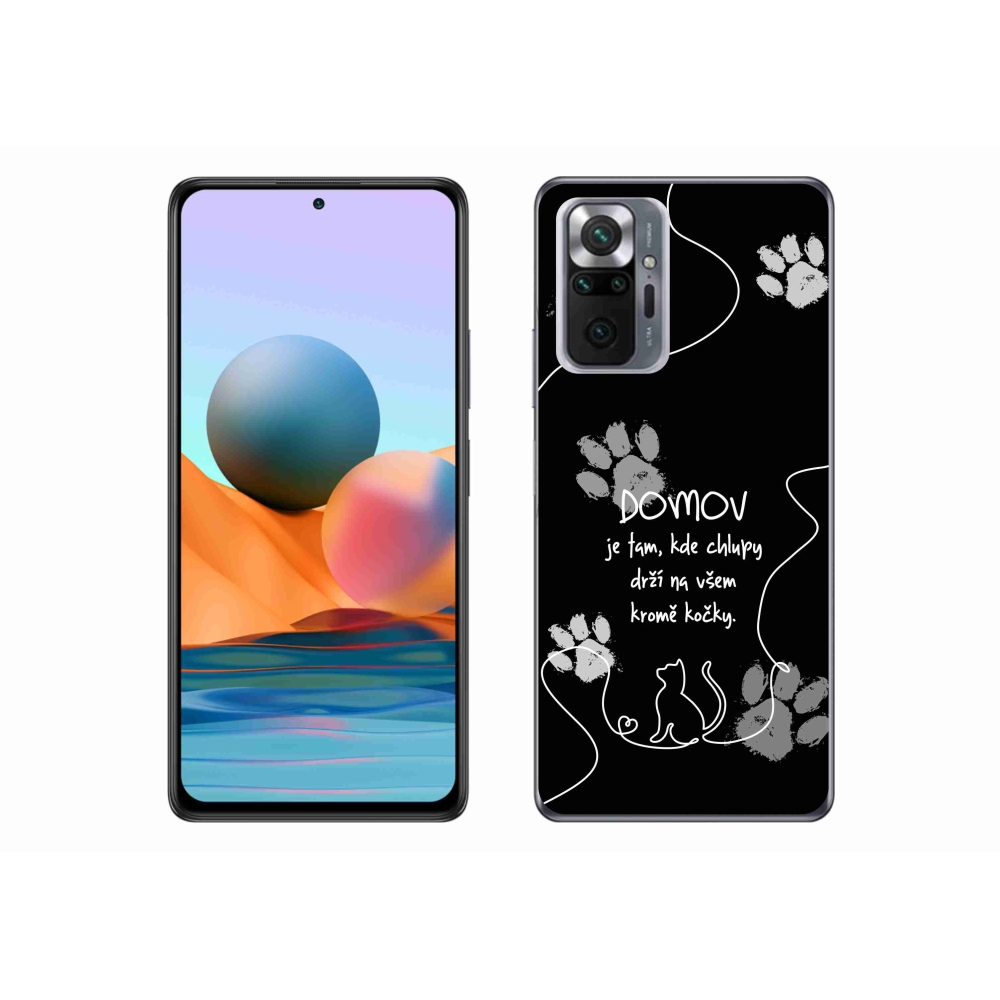 Gélový kryt mmCase na Xiaomi Redmi Note 10 Pro - mačacie motív čierne pozadie