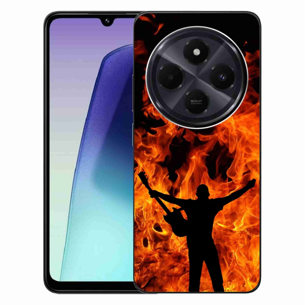 Gélový kryt mmCase na Xiaomi Redmi 14C/Poco C75 - muzikant a oheň