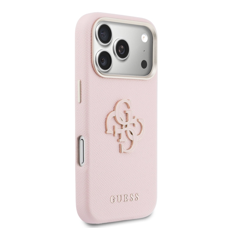 Zadný kryt s logom Guess PU Resin pre iPhone 17 Pro Pink