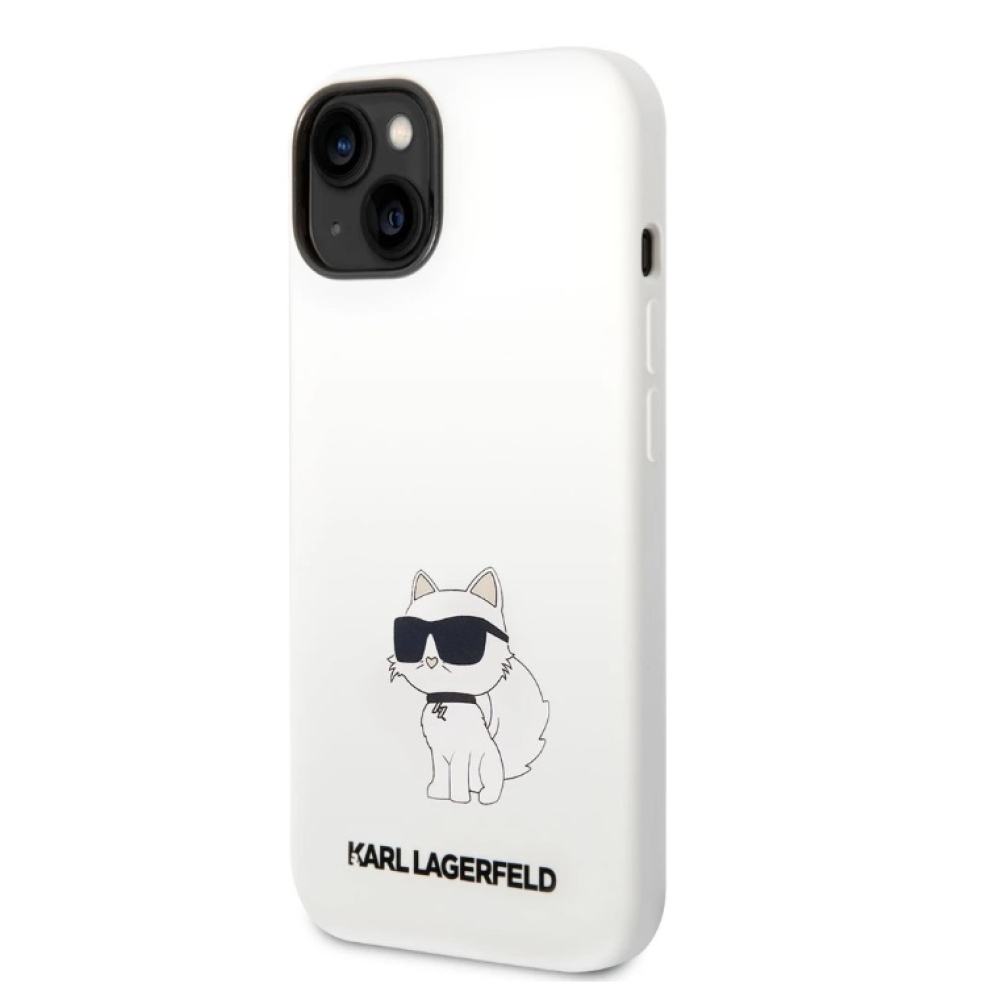 Karl Lagerfeld Liquid Silicone Choupette NFT kryt iPhone 14 biely