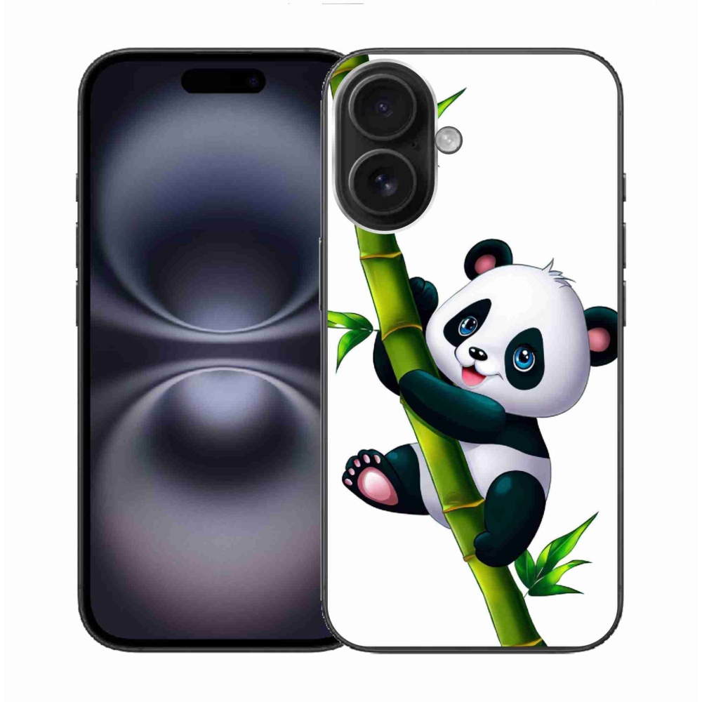 Gélový kryt mmCase na iPhone 16 - panda na bambuse