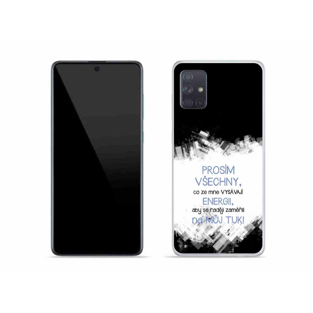 Gélový kryt mmCase na Samsung Galaxy A51 - vtipný text 1 modrý