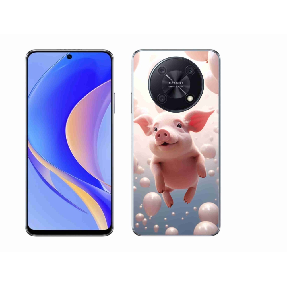 Gelový kryt mmCase na Huawei Nova Y90 - prasátko s balónky