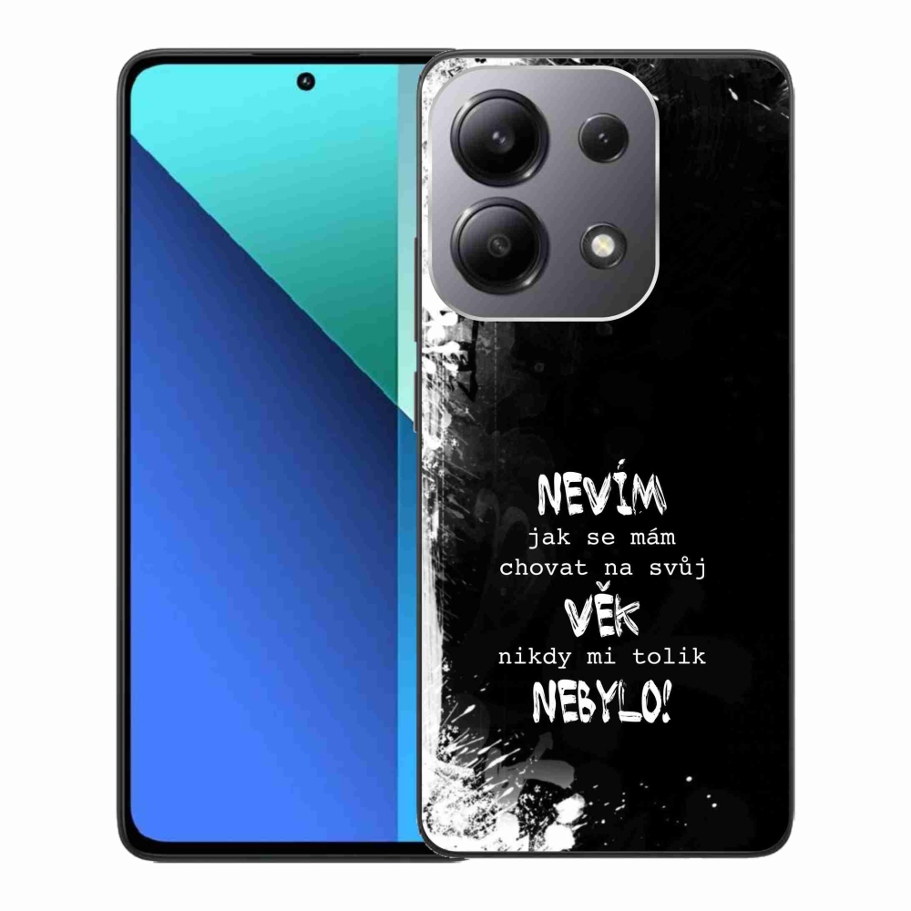 Gélový kryt mmCase na Xiaomi Redmi Note 13 - vtipný text 14 čierne pozadie