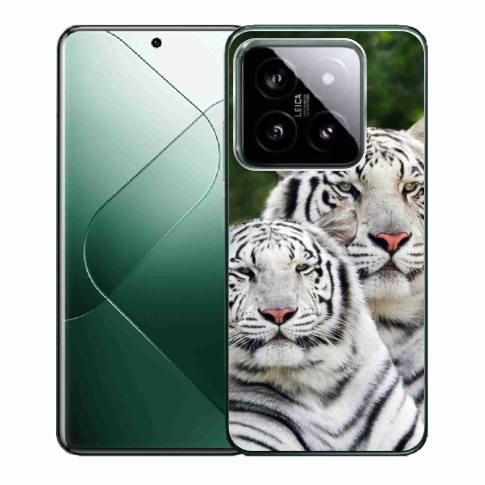 Gélový obal mmCase na Xiaomi 14 - bieli tigre