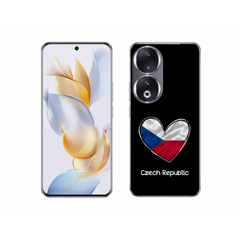 Gélový kryt mmCase na Honor 90 - vlajka srdca čierne pozadie